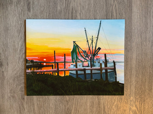 ”Davis Shore Sunrise” Print, Flat Unstretched Canvas