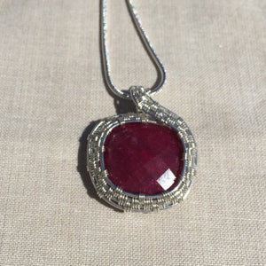 Ruby Sterling Necklace