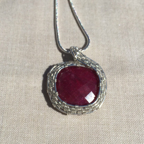 Ruby Sterling Necklace