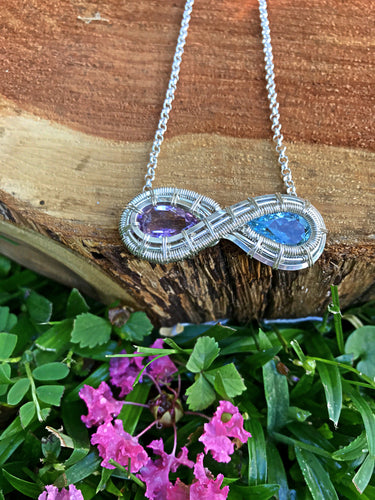 Amethyst and Blue Topaz Sterling Necklace