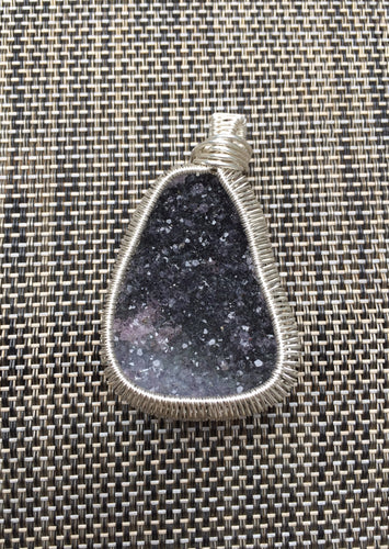 Black Druzy Sterling Pendant