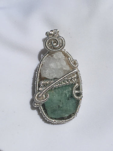 Emerald and Quartz Pendant