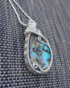 Australian Boulder Opal Sterling Silver Necklace